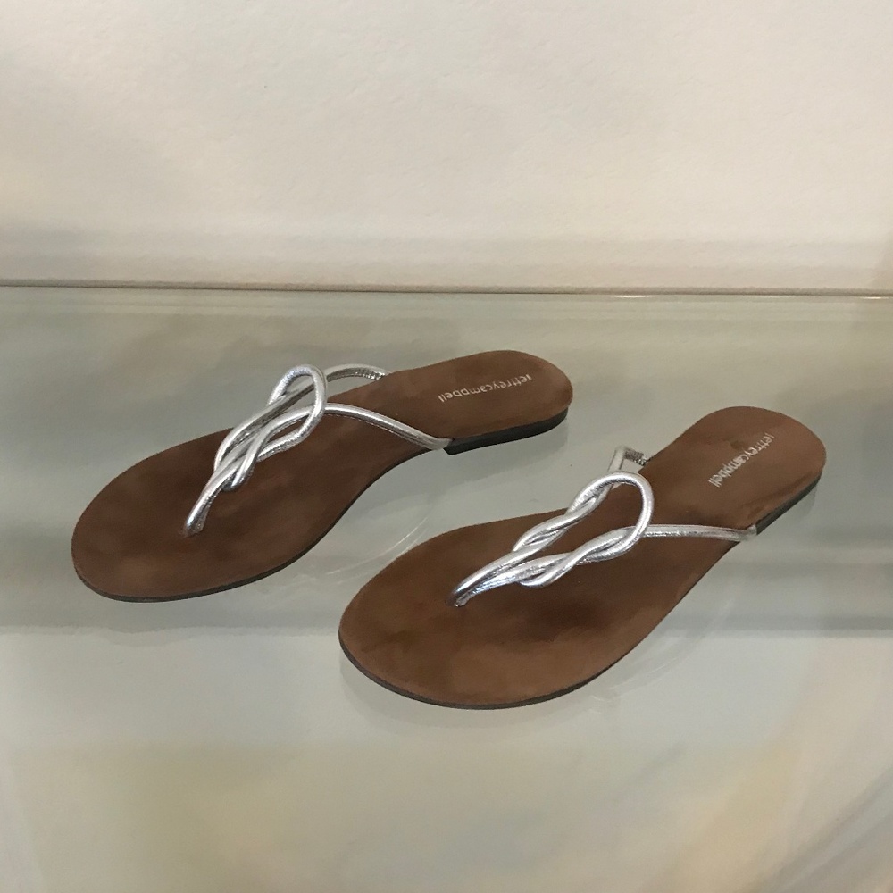 SOLD “NEW" JEFFREY CAMPBELL SILVER METALLIC SANDEL